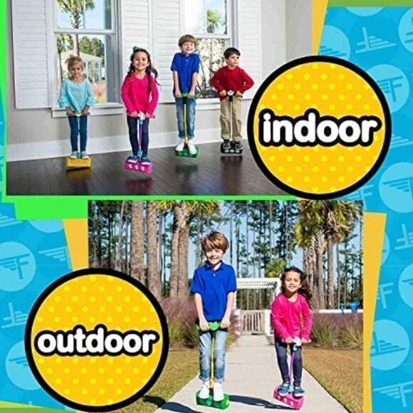 POGO HOPPER My First Flybar blue green Jump & Squeak indoor outdoor exercise toy - Picture 5 of 6